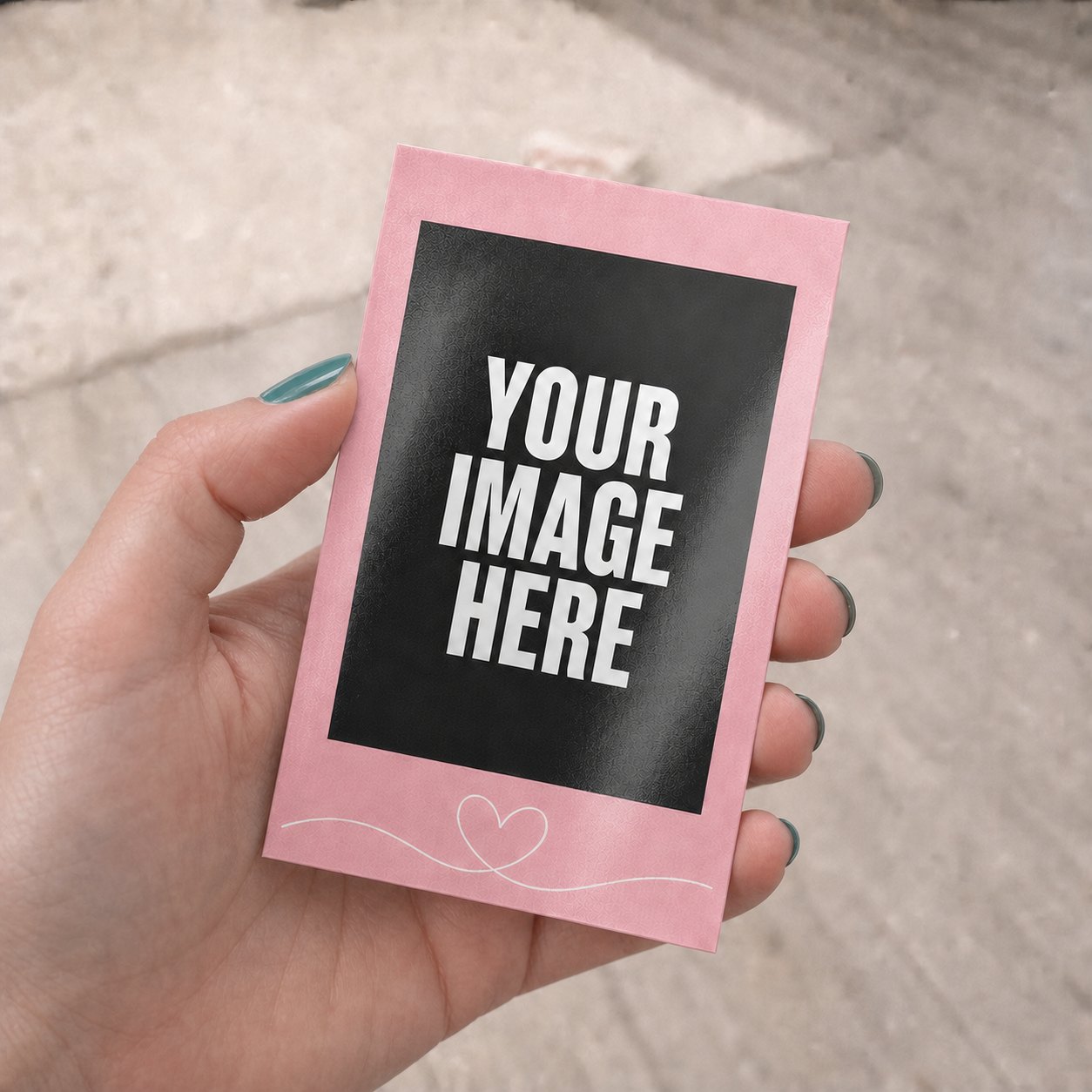 Mini Blush Pink Heart Polaroids