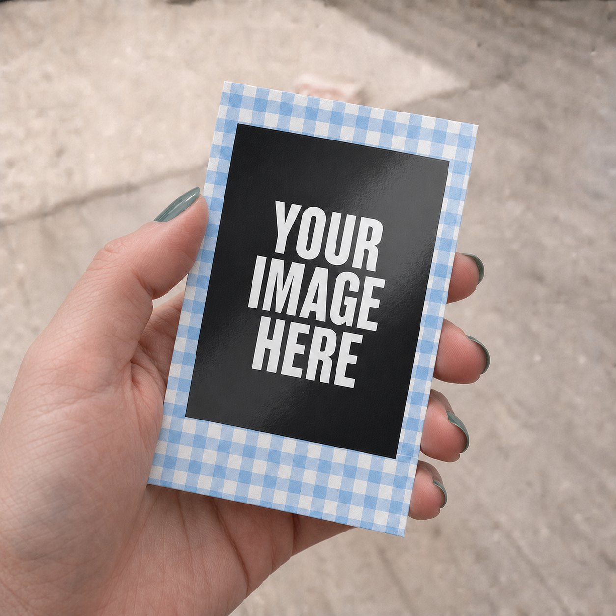 Mini Blue Gingham Polaroids