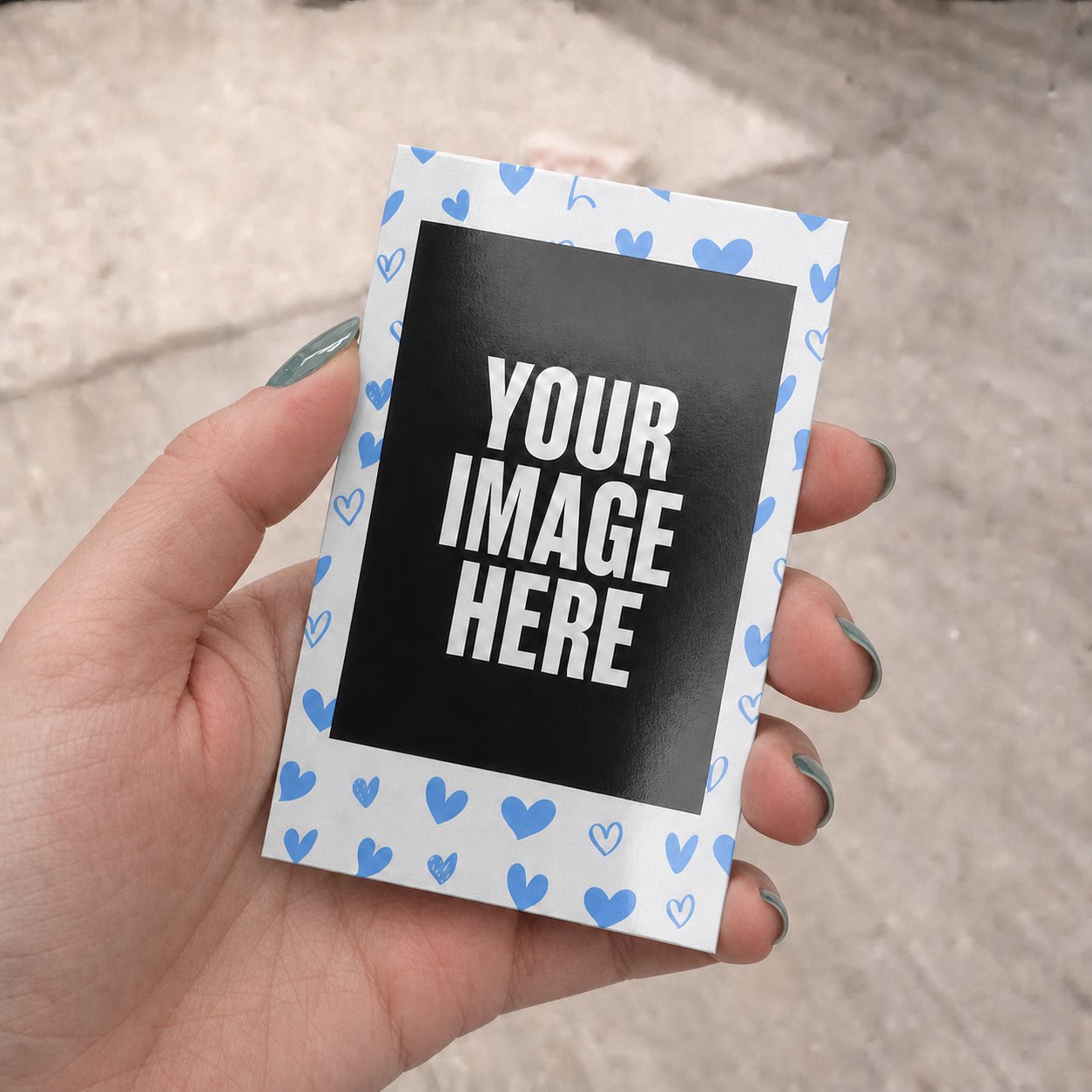 Mini Blue Hearts Polaroids