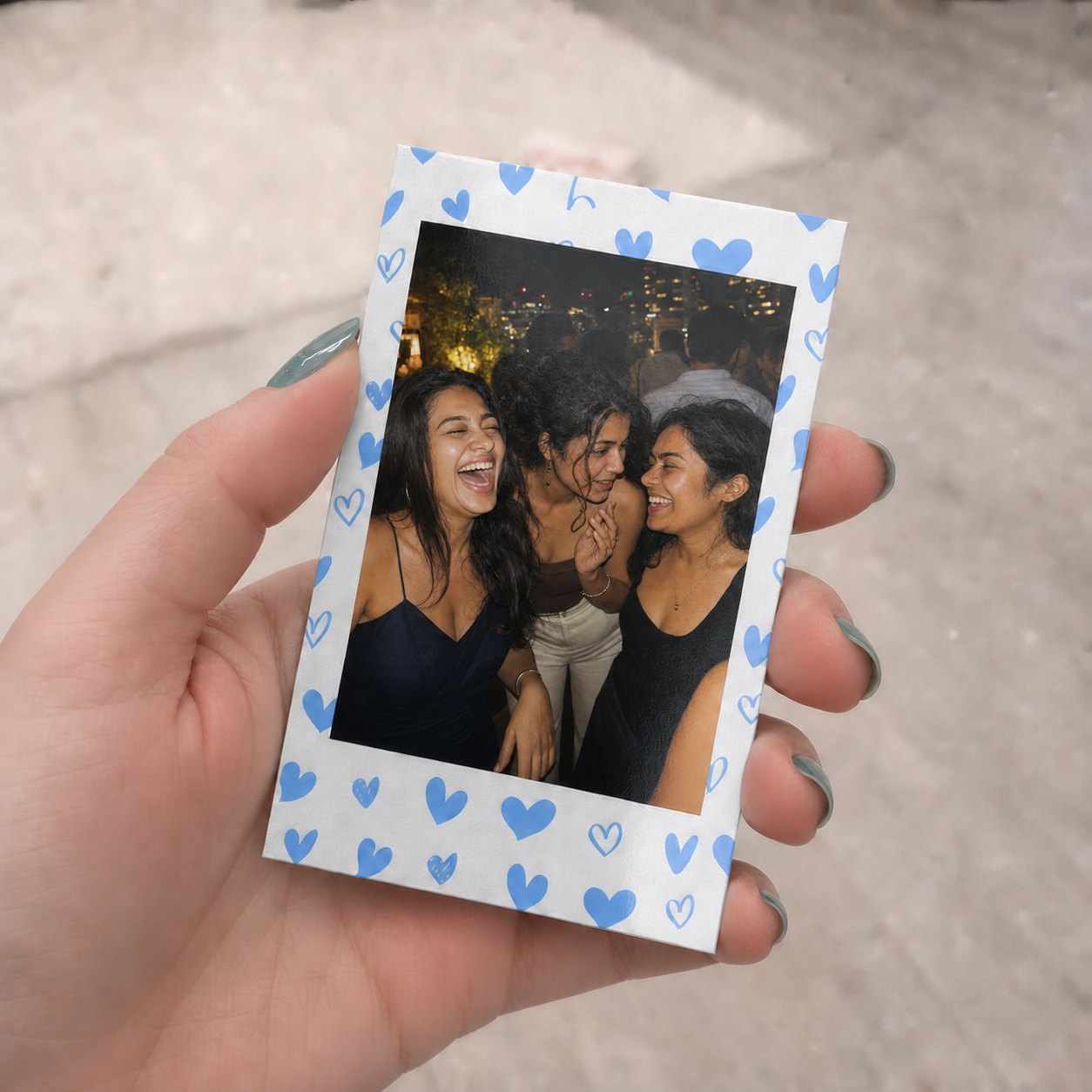 Mini Blue Hearts Polaroids