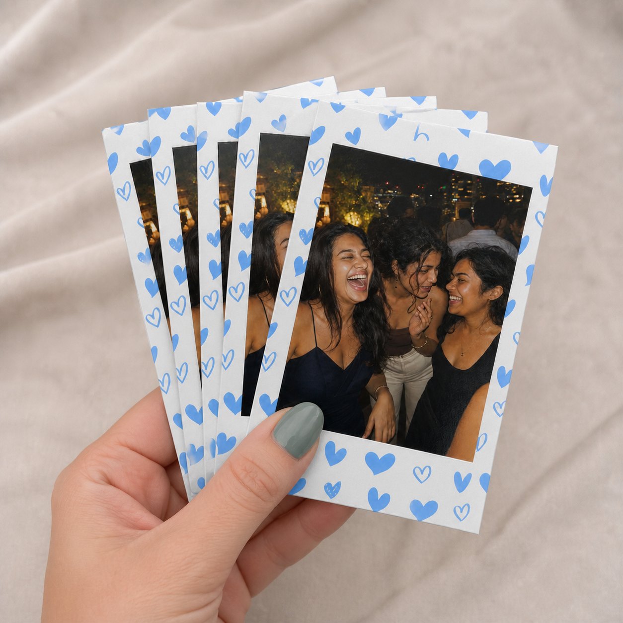 Mini Blue Hearts Polaroids