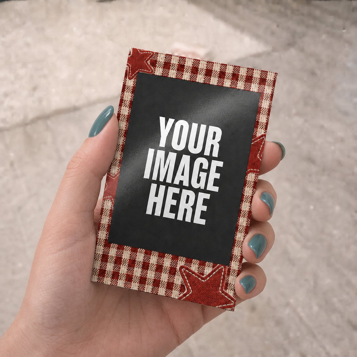 Mini Red Gingham Star Polaroids