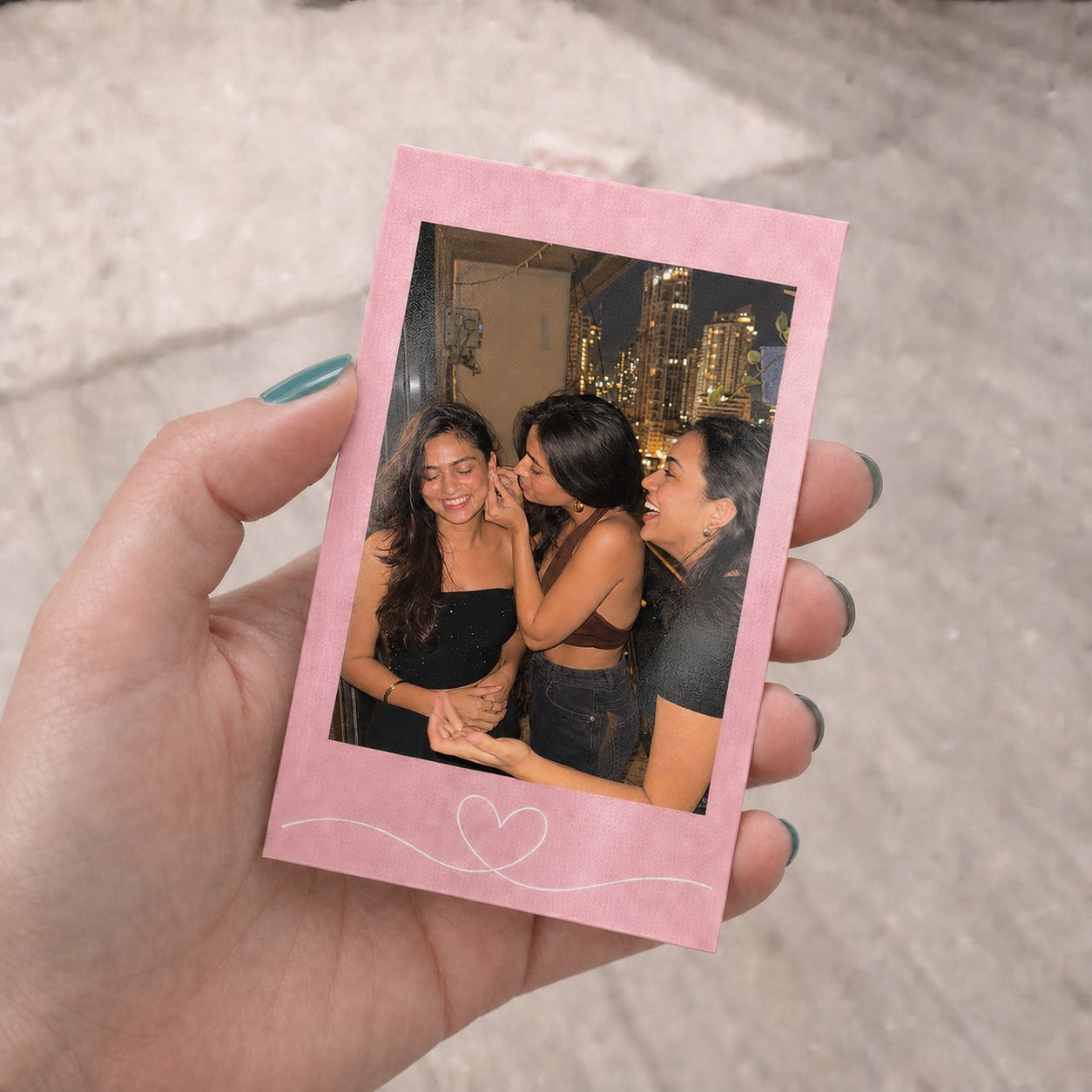 Mini Blush Pink Heart Polaroids